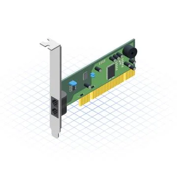 Isometric network card Illustrazione stock