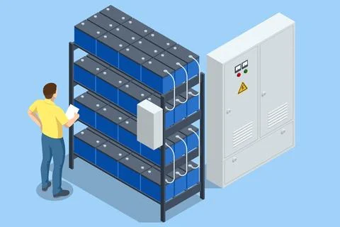 Isometric Network computing technologies Digital space. Data storage. Data Stock Illustration