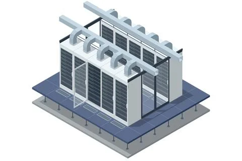 Isometric Network computing technologies. Digital space. Data storage. The data Stock Illustration