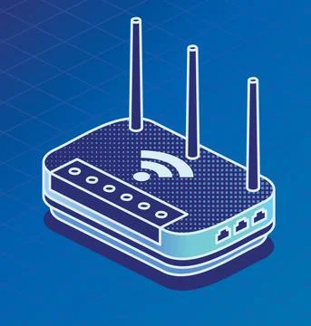 Isometric Network Router. Stock Illustration