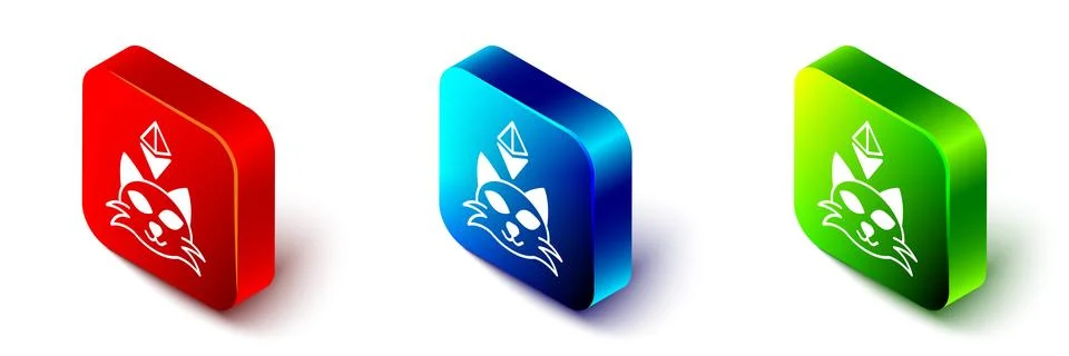 Isometric NFT Digital crypto art icon isolated on white background. Non fun.. Stock Illustration