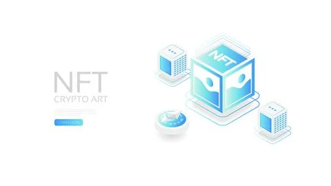 Isometric NFT Illustrazione stock