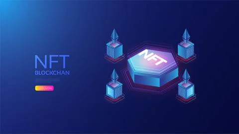 Isometric NFT Illustrazione stock