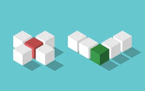Isometric no and yes Stock Illustration