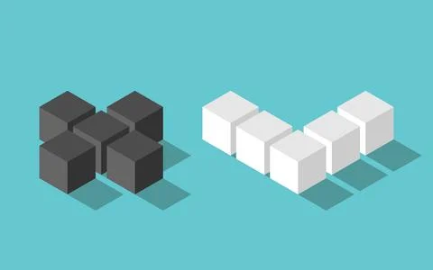 Isometric no, yes, cubes Stock Illustration