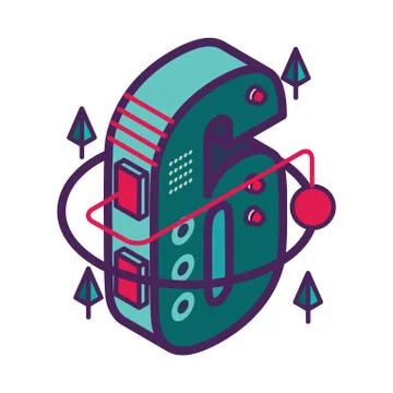 Isometric number 6 스톡 일러스트