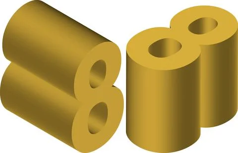 Isometric number 8. Template for creating logos, emblems, monograms Stock Illustration