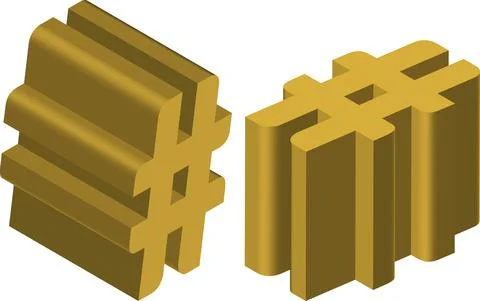Isometric number symbol. Template for creating logos, emblems, monograms. Bla Stock Illustration