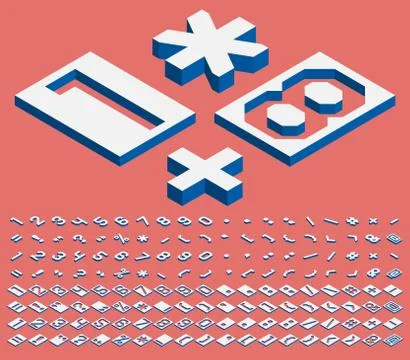 Isometric numbers and punctuation marks イラスト素材