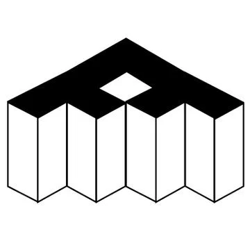 Isometric object- architectural 3d object-axonometric view Stock Illustration