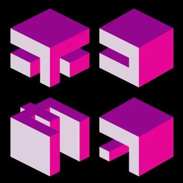      Isometric object- architectural logo-axonometric view  Stock Illustration