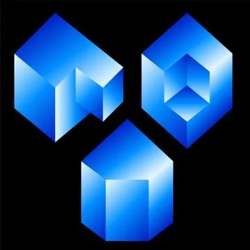 Isometric objects in axonometric view Stock-Illustration