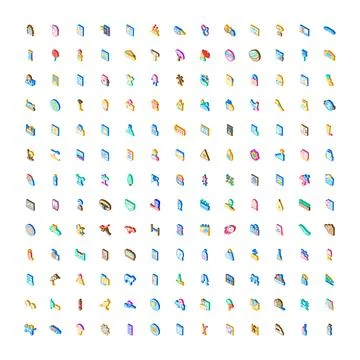 Isometric objects collection for interface and websites design Ilustración de archivo