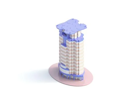 Isometric office building - 3d render Stock Illustration