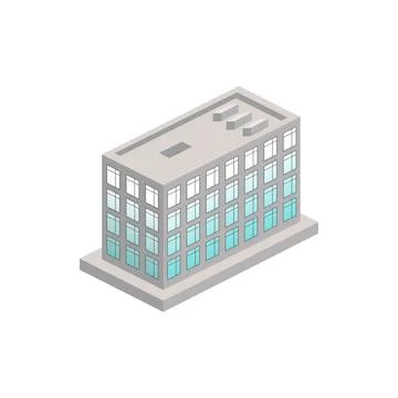 Isometric office building. Element of color isometric building. Premium quality Stock Illustration