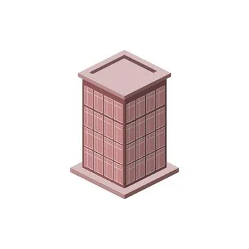 Isometric office building. Element of color isometric building. Premium quality Stock Illustration