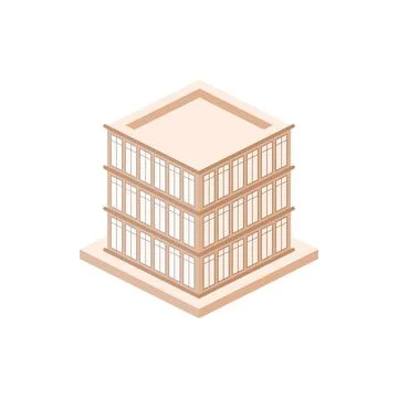 Isometric office building. Element of color isometric building. Premium quality Stock Illustration