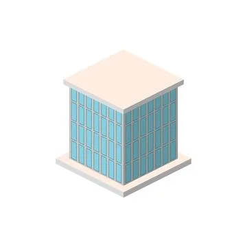 Isometric office building. Element of color isometric building. Premium quality Stock Illustration