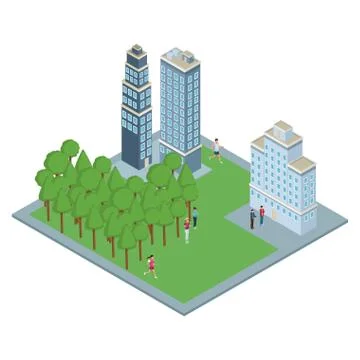 Isometric office buildings Illustrazione stock