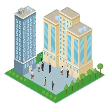 Isometric office buildings Illustrazione stock