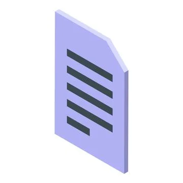 Isometric office paper document icon representing bureaucracy and business Illustrazione stock