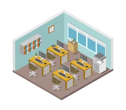 Isometric office room イラスト素材