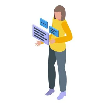 Isometric office worker holding documents Stock Illustration