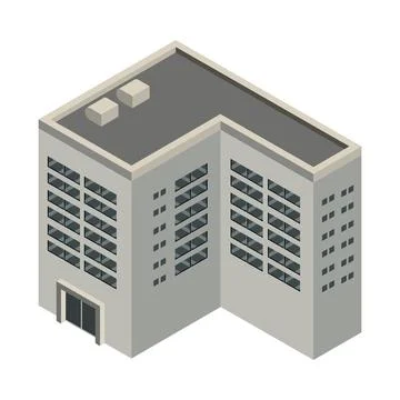Isometric offices building Ilustración de archivo