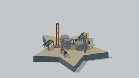 Isometric oil field pumpjacks rotating diorama seamless loop Stock Footage 340077390