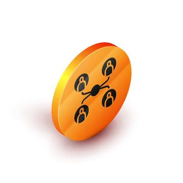 Isometric Online class icon isolated on white background. Online education Stock Illustration