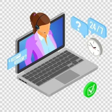 Isometric Online Customer Support Stock Illustration