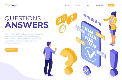 Isometric Online Customer Support Stock Illustration