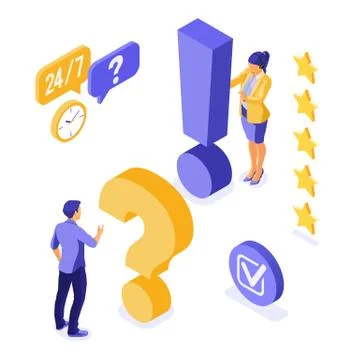 Isometric Online Customer Support Stock Illustration