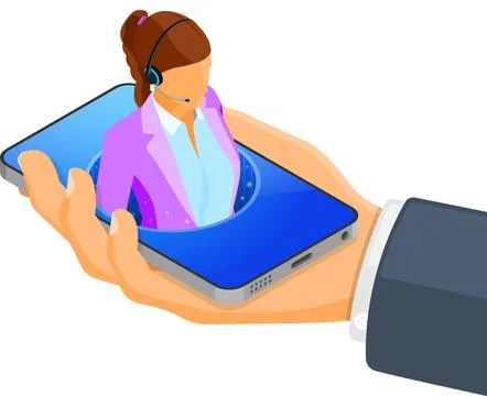 Isometric Online Customer Support Stock Illustration