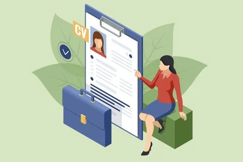 Isometric Online documentation database and digital file storage system or Stock Illustration