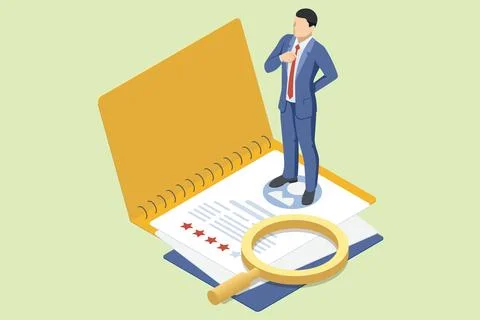 Isometric Online documentation database and digital file storage system or Illustrazione stock