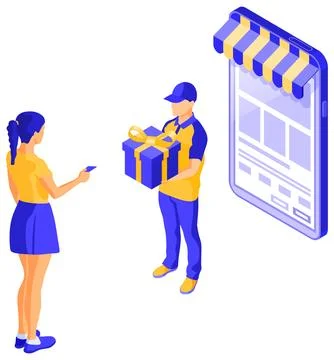 Isometric Online Internet Shopping Stock Illustration
