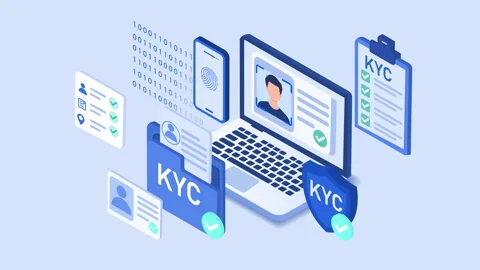 Isometric of online KYC Know Your Customer identity verification process Stock Footage 341548522