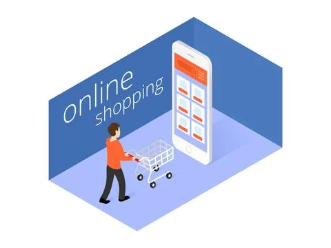 Isometric onlineshopping Stock Illustration