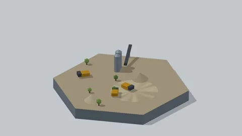 Isometric open pit mine rotating diorama seamless loop Stock Footage 340077440