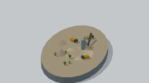 Isometric open pit mine rotating diorama seamless loop 스톡 동영상 340077465