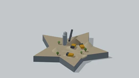 Isometric open pit mine rotating diorama seamless loop Stock Footage 340077466
