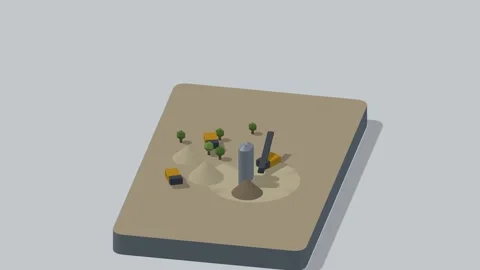 Isometric open pit mine rotating diorama seamless loop Stock-Footage 340077471