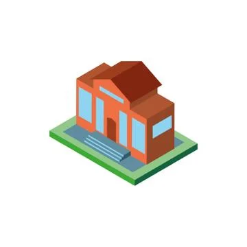 Isometric orange city building vector design Ilustración de archivo