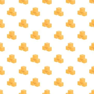 Isometric orange cubes forming abstract geometric seamless pattern Stock Illustration