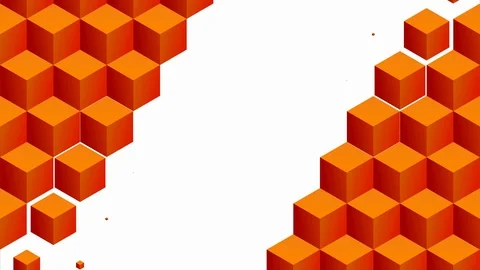 Isometric orange cubes pattern diagonal transition including luma matte. Stock Footage 117742800