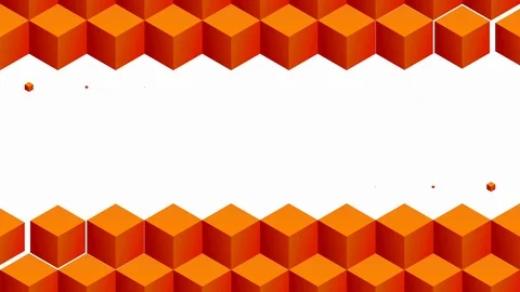 Isometric orange cubes pattern horizontal transition including luma matte. Stock Footage 117743236
