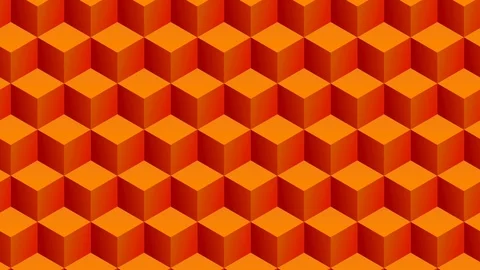 Isometric orange cubes pattern moving diagonally. Seamless loop. Stock Footage 117740720