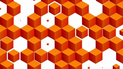 Isometric orange cubes pattern random transition including luma matte. Video stock 117743564