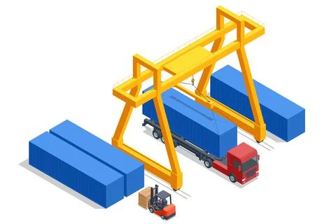 Isometric order tracking, global logistic, Ship delivery, sea logistics Stock Illustration